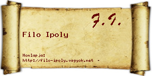 Filo Ipoly névjegykártya